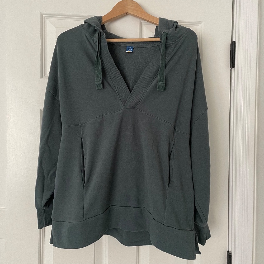 EUC Old Navy Oversized French-Terry Tunic Hoodie - Women - Jade Shadow - Size MP